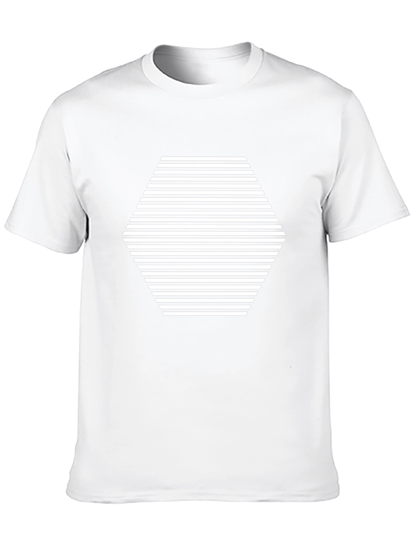 Abstract Hexagon Stripe Graphic Tee - Black