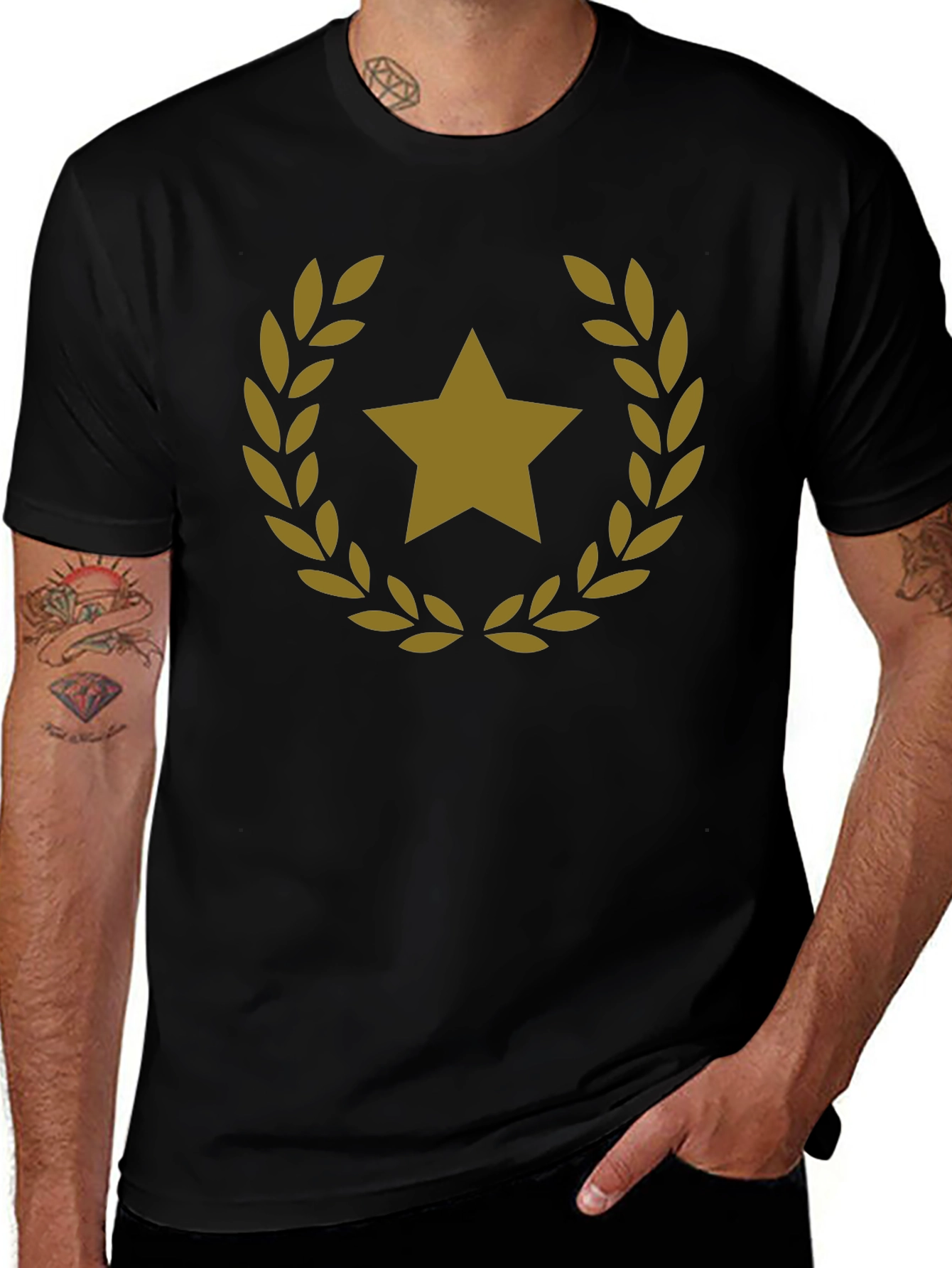 Star Laurel Black T-Shirt
