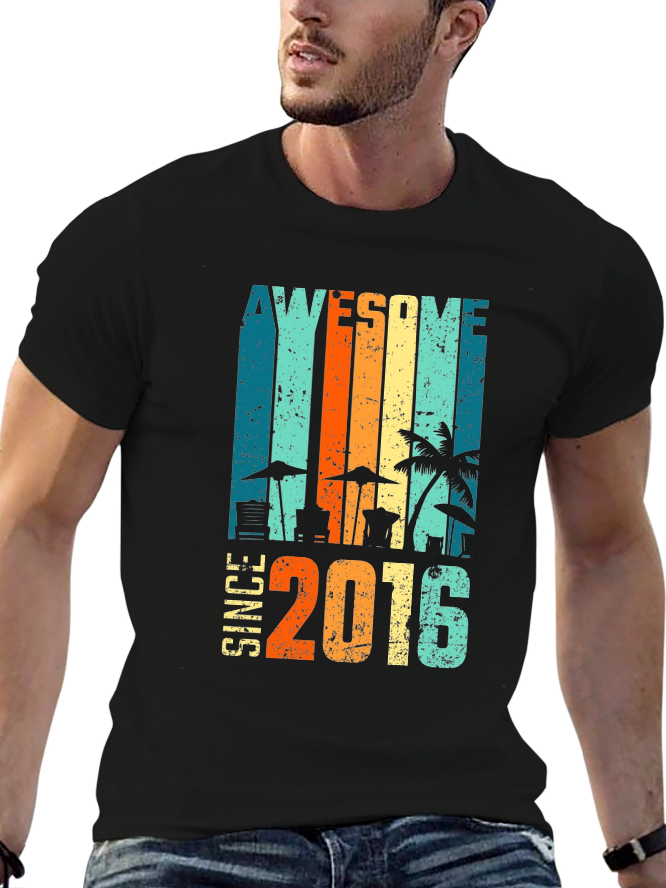 Awesome Since 2016 T-Shirt Beach Design