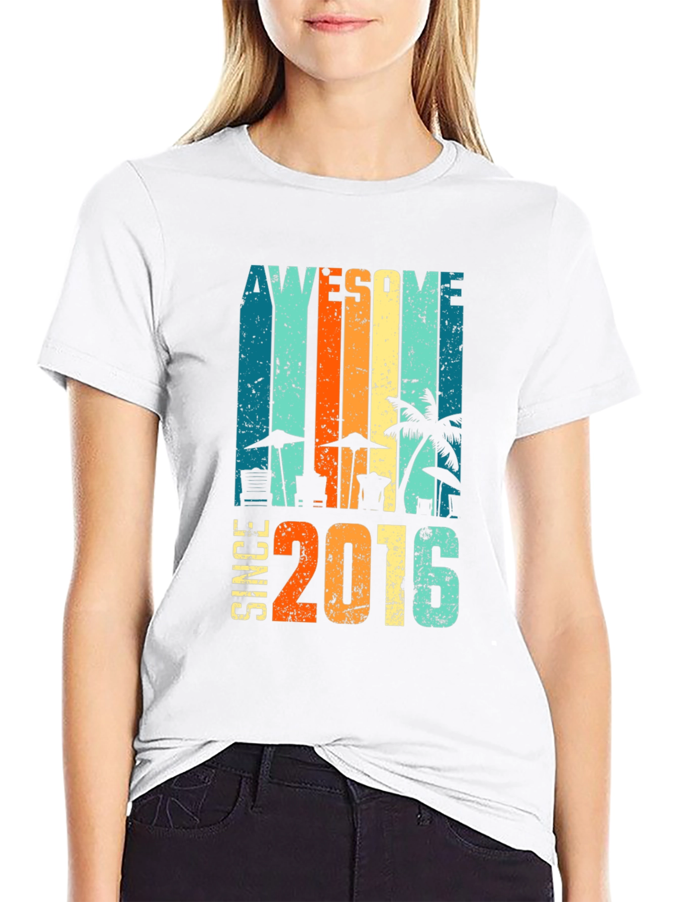 Awesome Since 2016 T-Shirt Beach Design