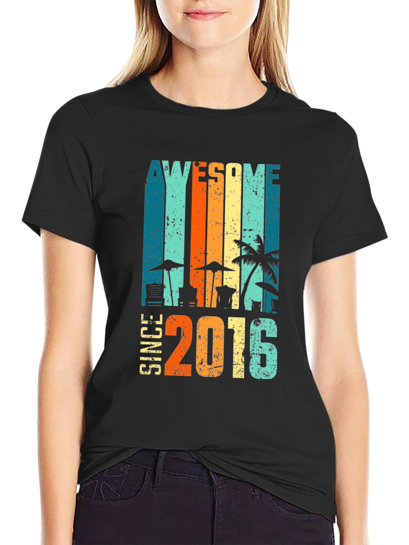 Awesome Since 2016 T-Shirt Beach Design
