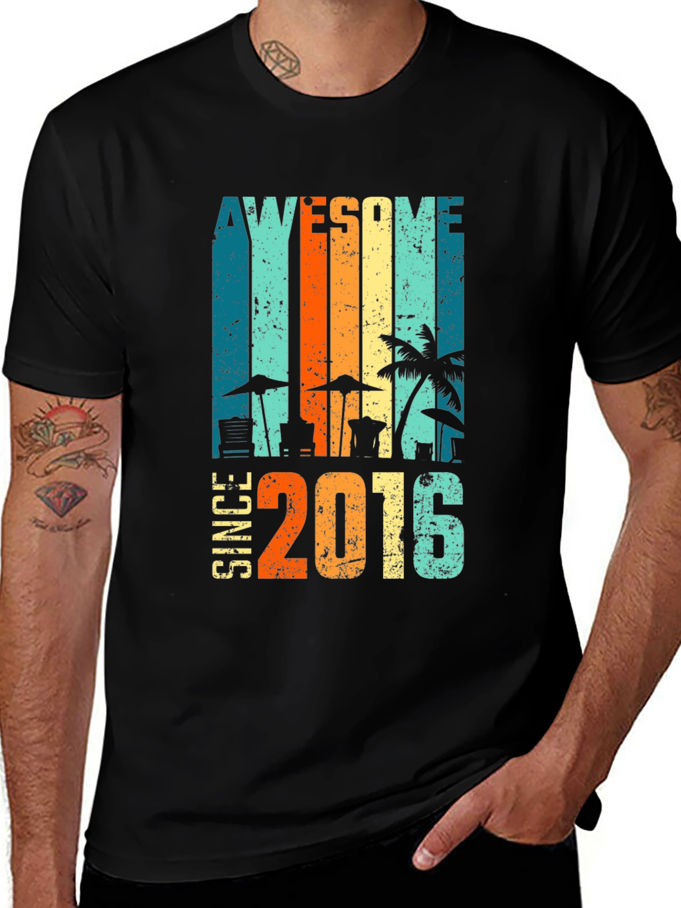Awesome Since 2016 T-Shirt Beach Design