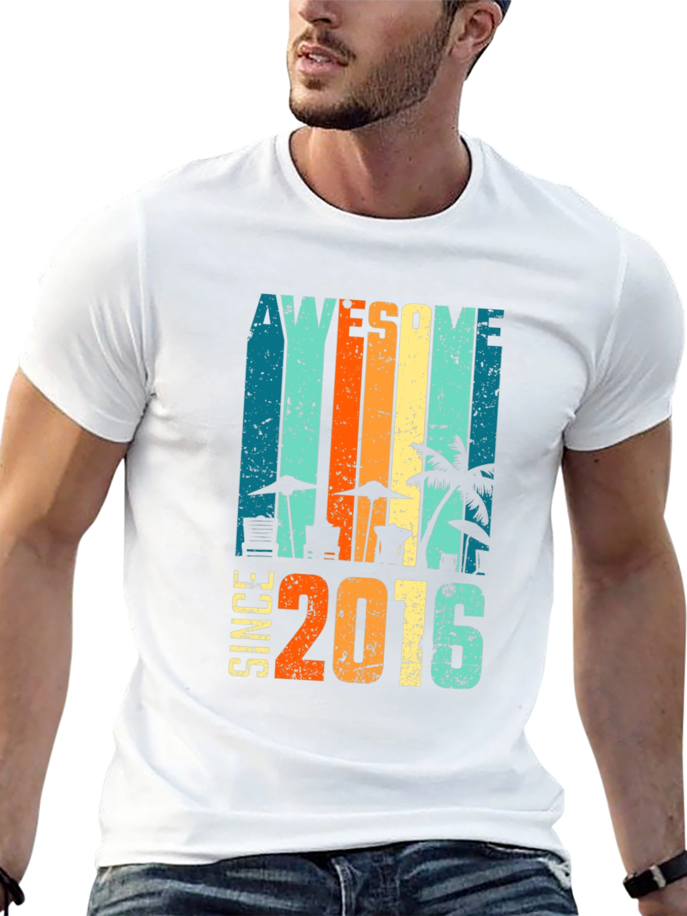 Awesome Since 2016 T-Shirt Beach Design