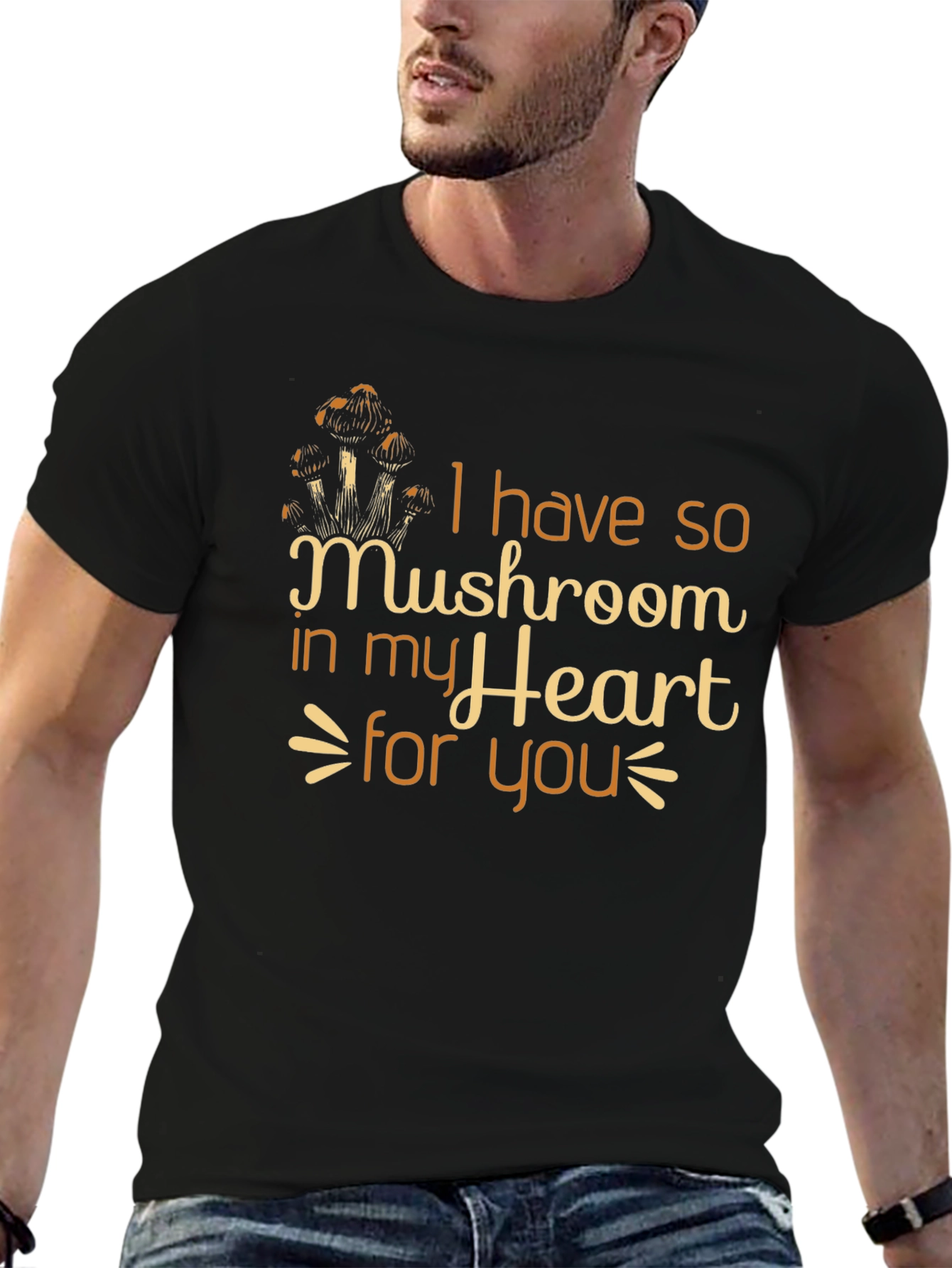Mushroom Heart Graphic T-Shirt - Loveable Design