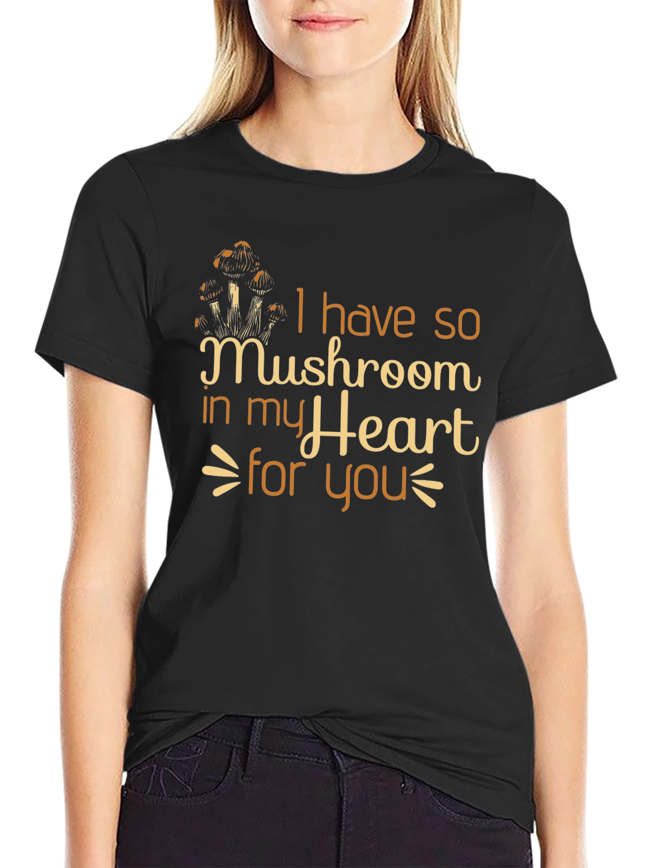 Mushroom Heart Graphic T-Shirt - Loveable Design