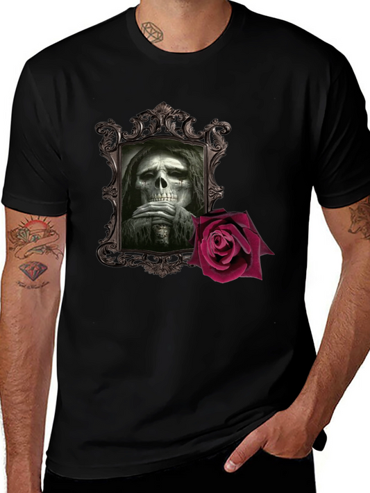 Grim Reaper Rose Graphic T-Shirt