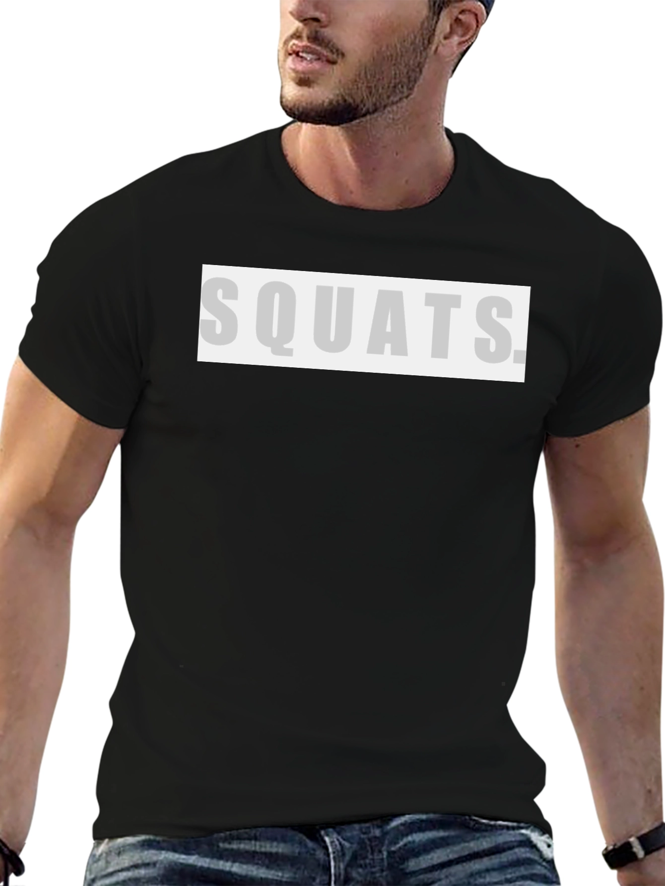 Squats T-Shirt - Black Gym Workout Tee