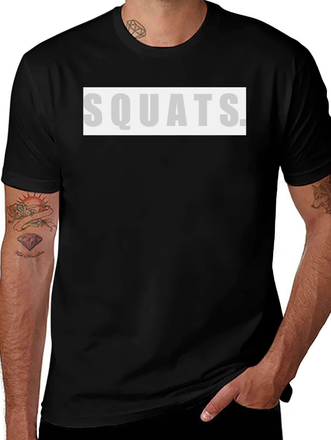 Squats T-Shirt - Black Gym Workout Tee