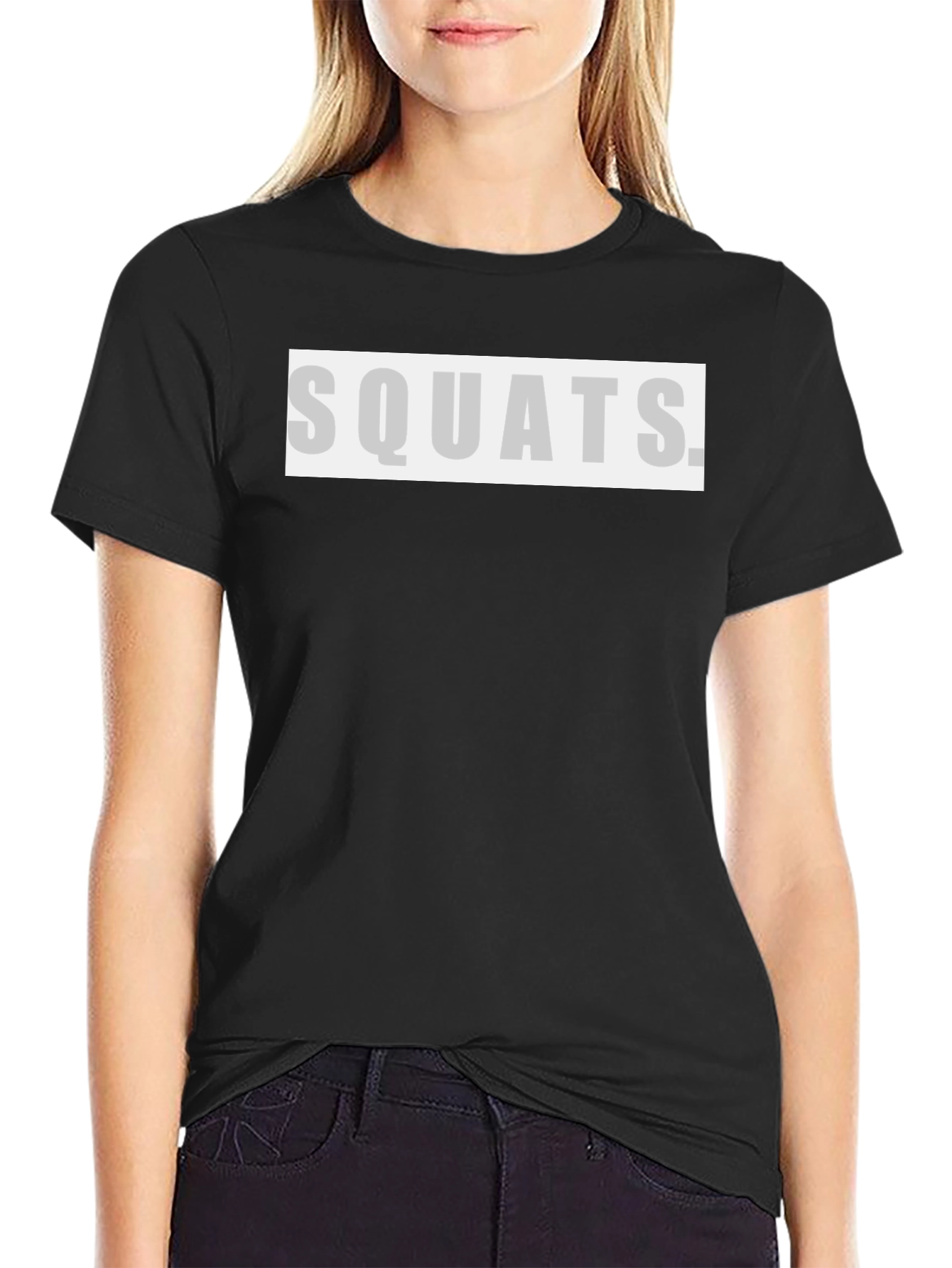 Squats T-Shirt - Black Gym Workout Tee