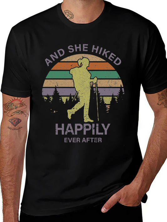 Hiker Graphic Tee - And She Hiked Happily Ever After