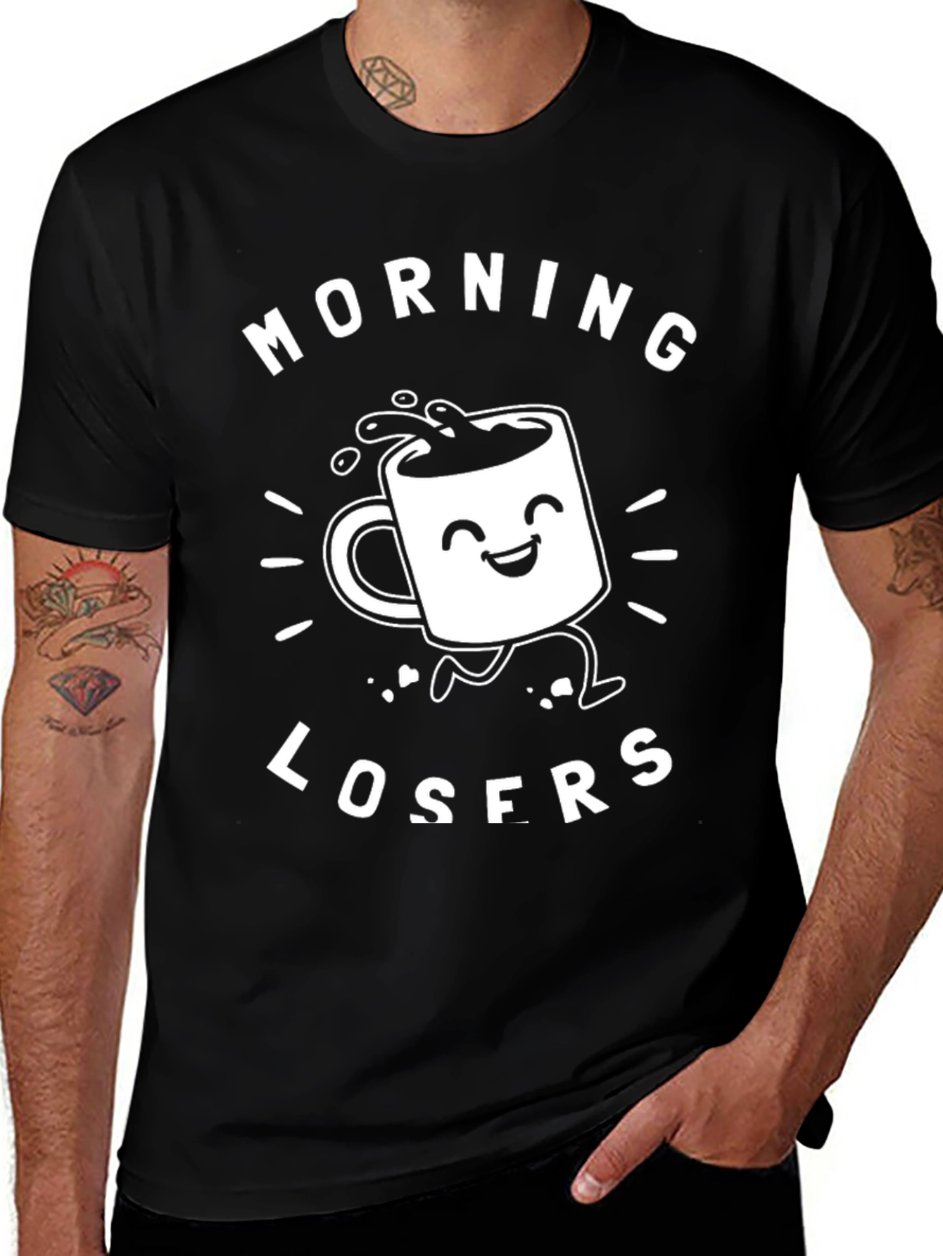 Morning Losers Graphic Tee - Black