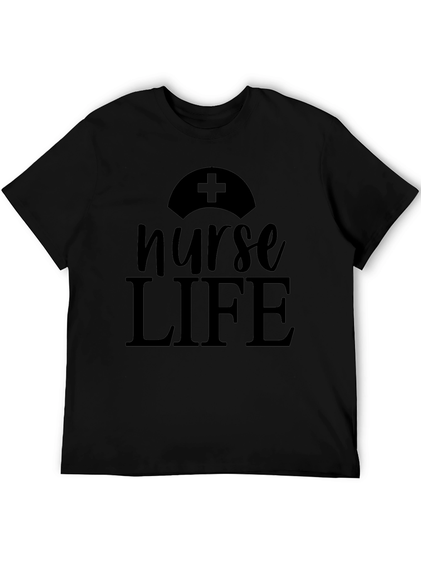 Nurse Life Graphic Tee - Black Cotton Comfort