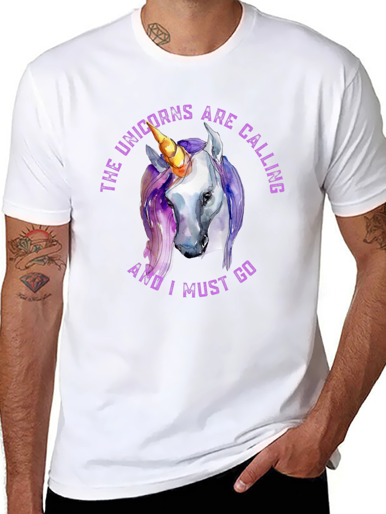 Unicorns are Calling Black T-Shirt
