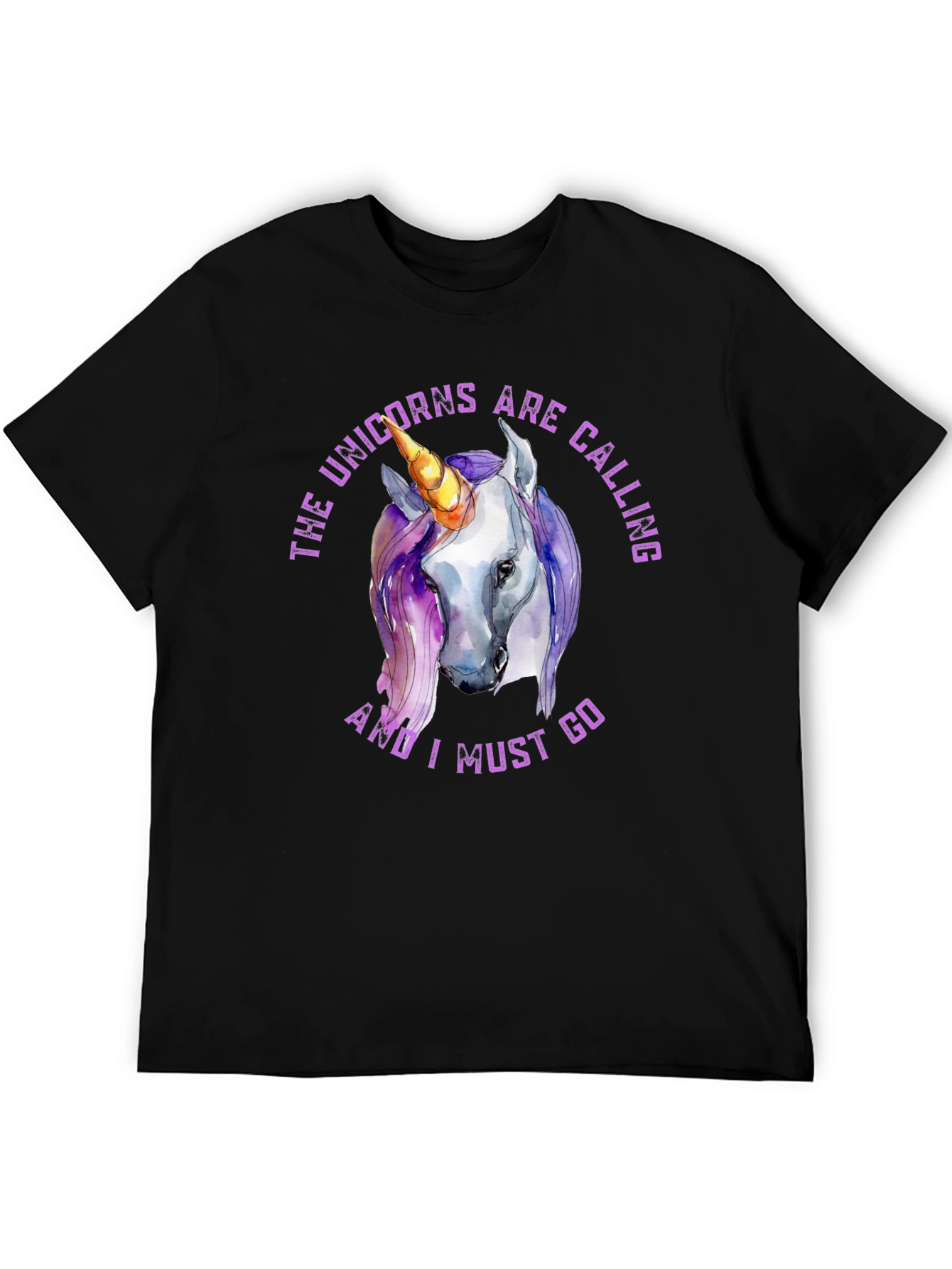 Unicorns are Calling Black T-Shirt