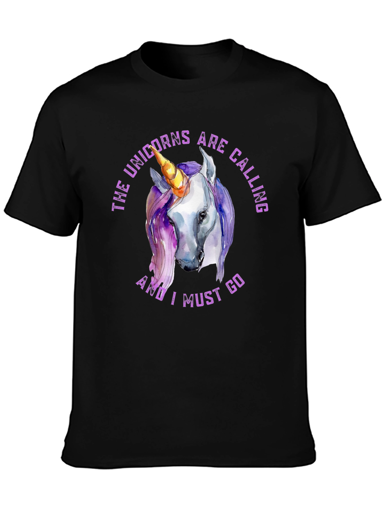 Unicorns are Calling Black T-Shirt