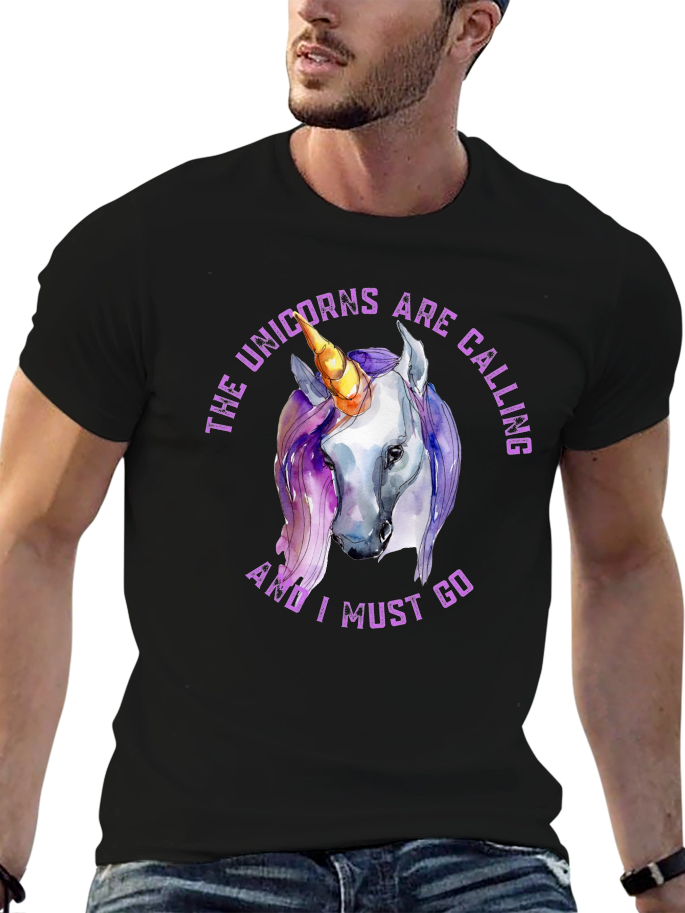 Unicorns are Calling Black T-Shirt