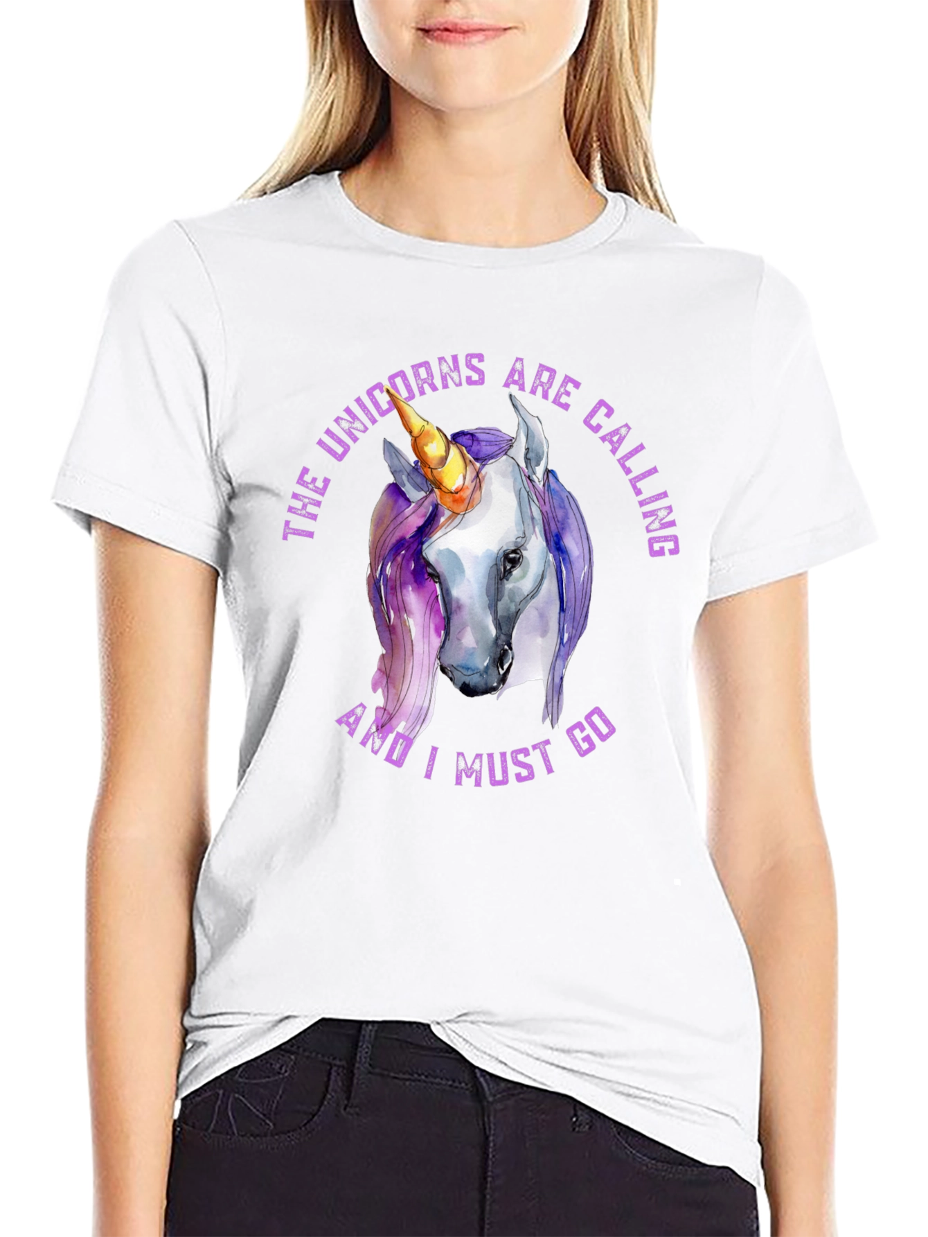 Unicorns are Calling Black T-Shirt