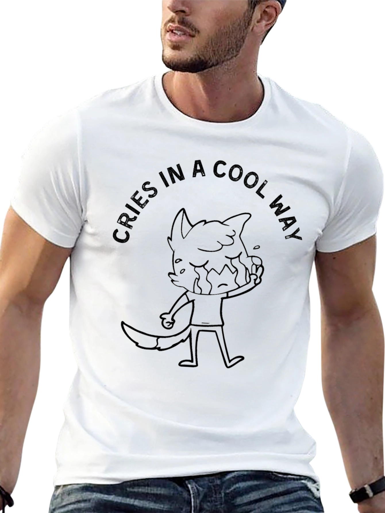 Cries in a Cool Way Black Graphic Tee