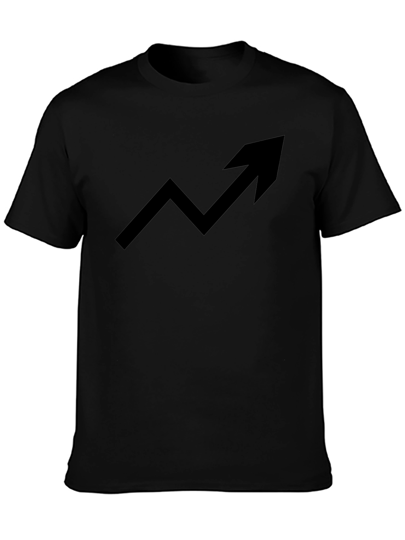 Trending Up Arrow Graphic Tee - Black Cotton T-Shirt