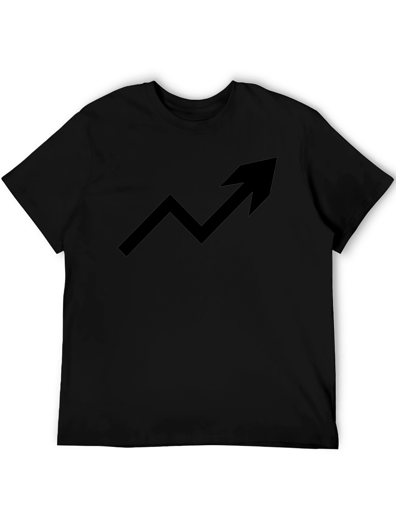 Trending Up Arrow Graphic Tee - Black Cotton T-Shirt