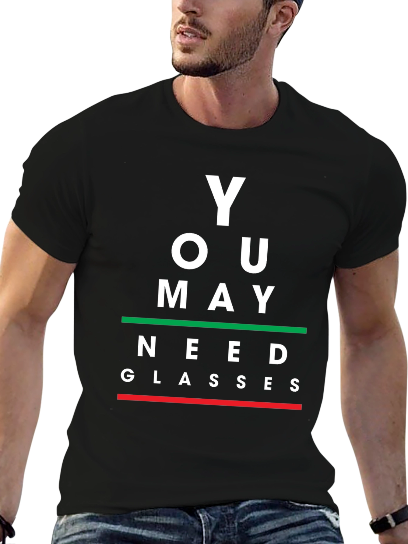 You May Need Glasses Black Graphic Tee