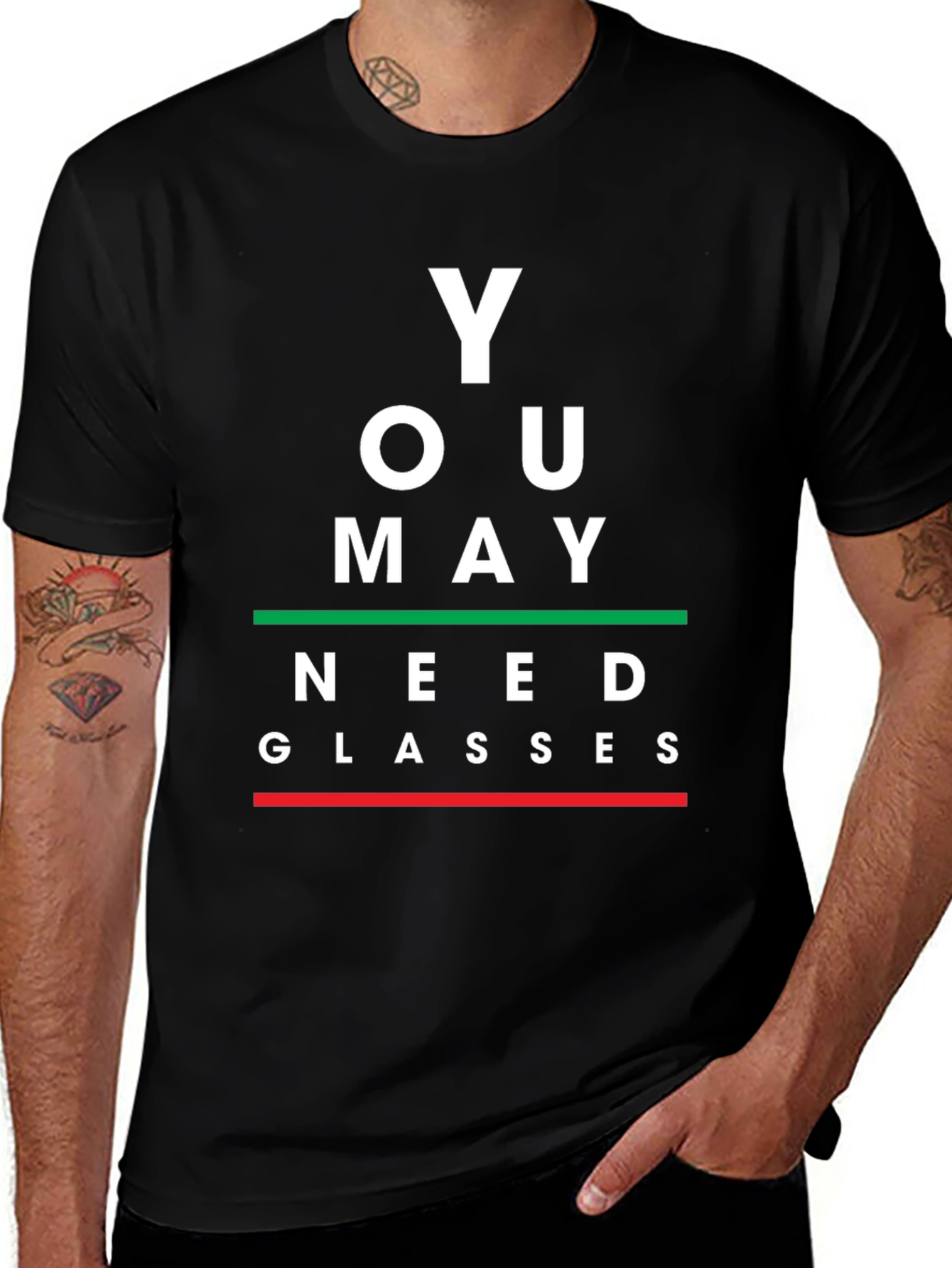 You May Need Glasses Black Graphic Tee