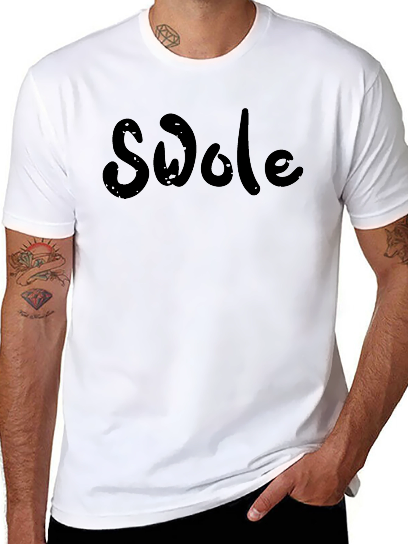 Swole Black Cotton T-Shirt - Gym Fitness Apparel