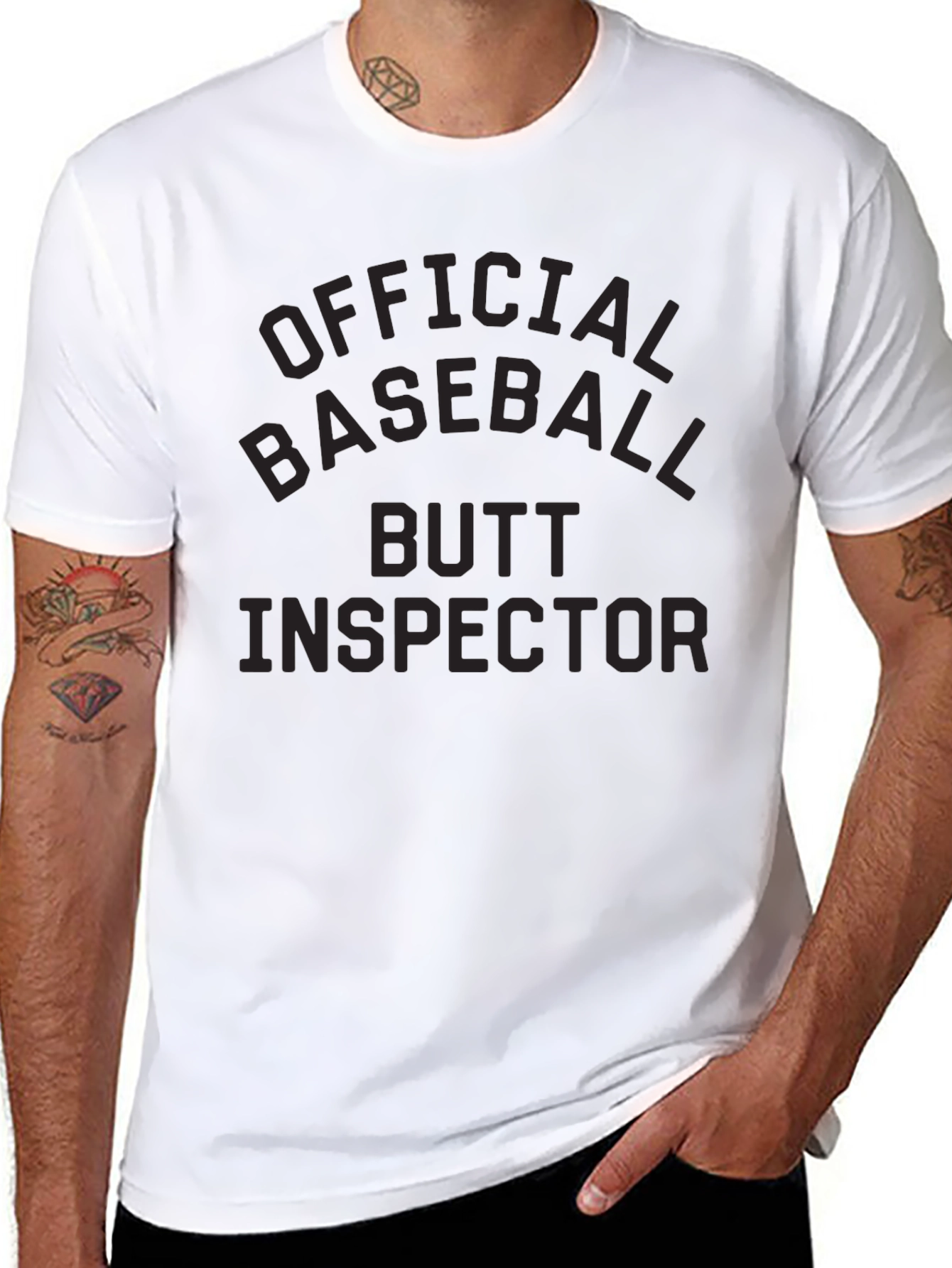 Official Baseball Butt Inspector T-Shirt - Novelty Tee