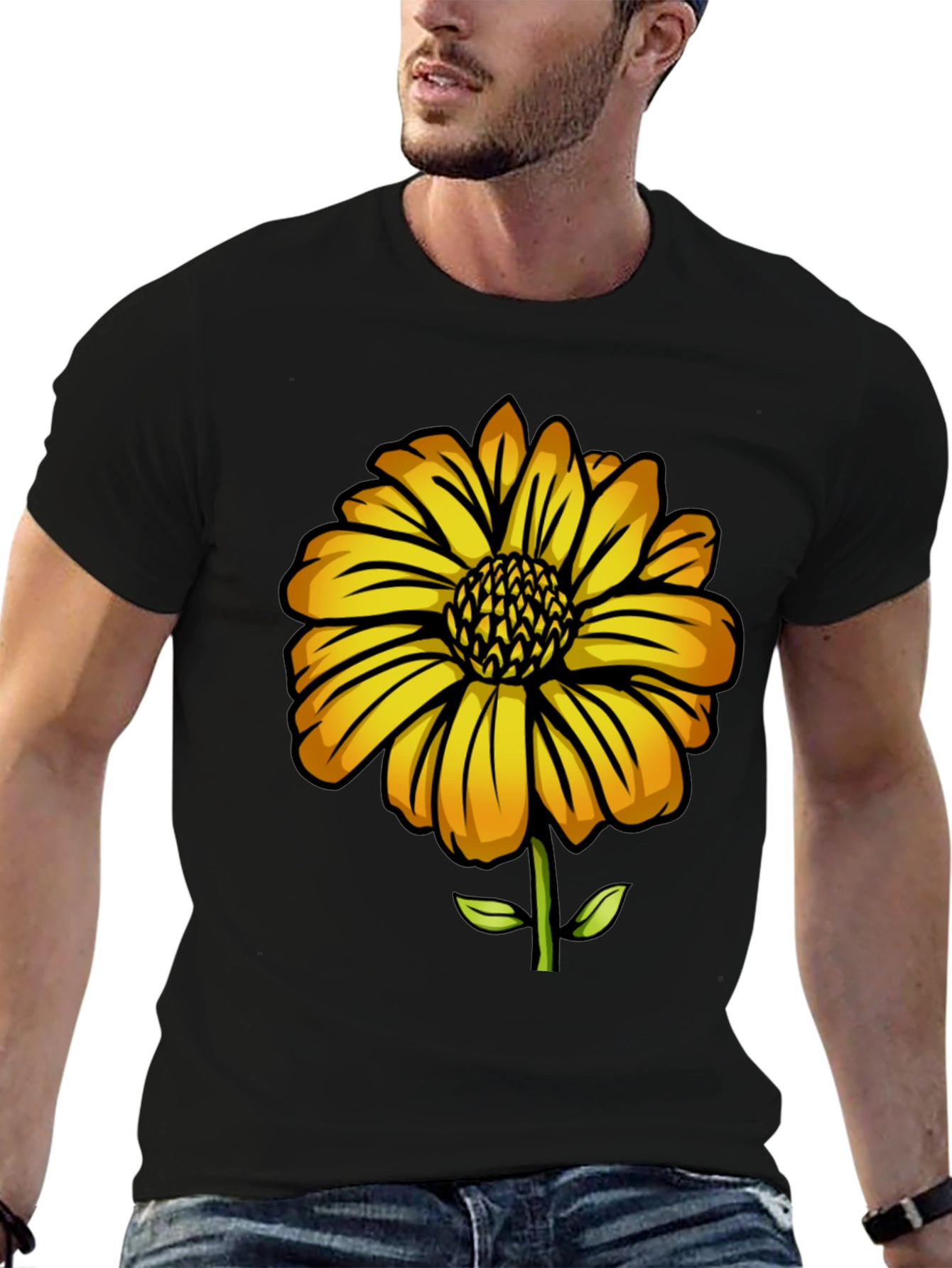 Sunflower Graphic Black T-Shirt