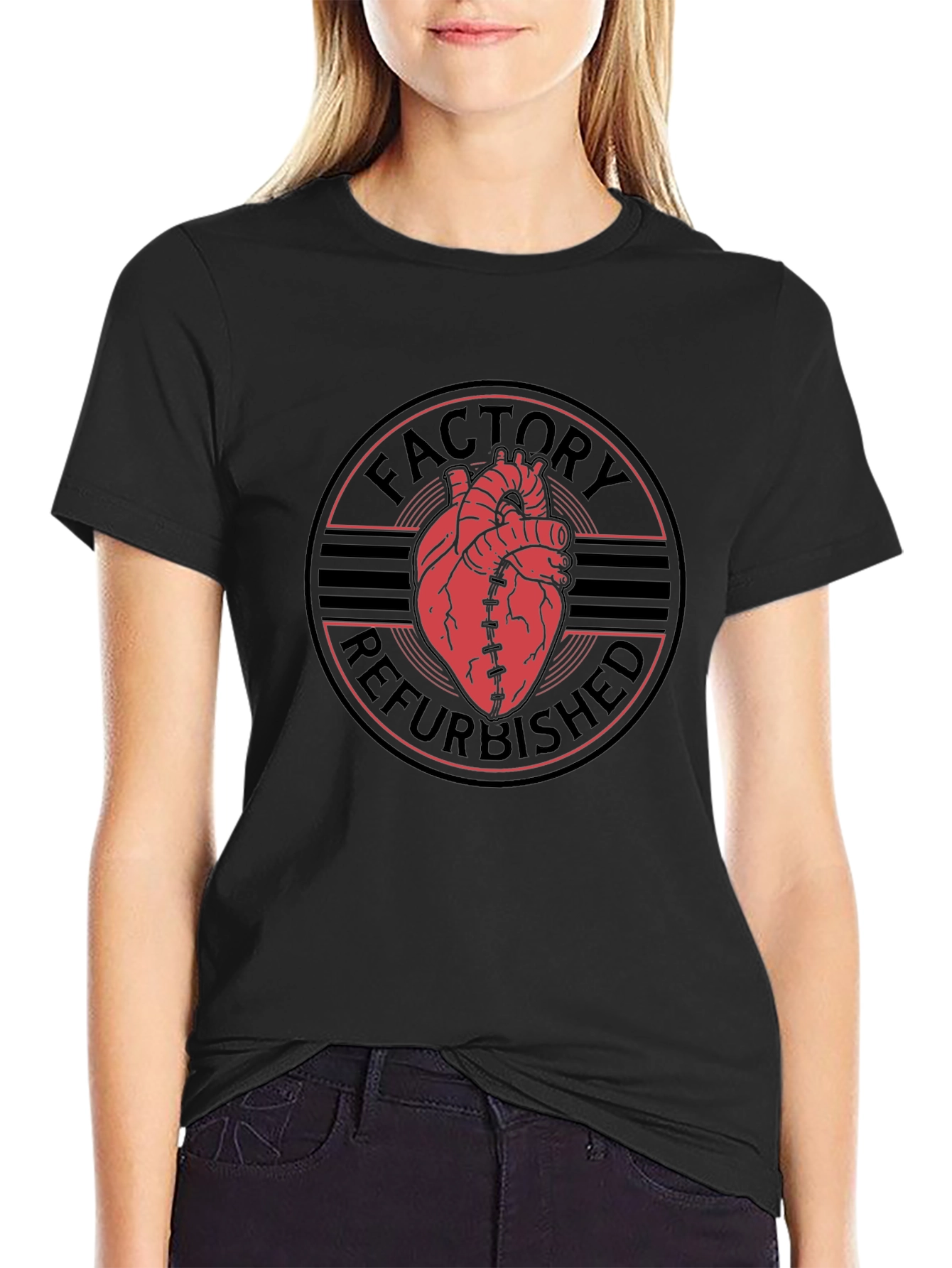 Factory Refurbished Heart Graphic T-Shirt