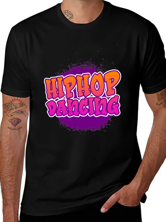 Hip Hop Dancing Graphic T-Shirt - Black