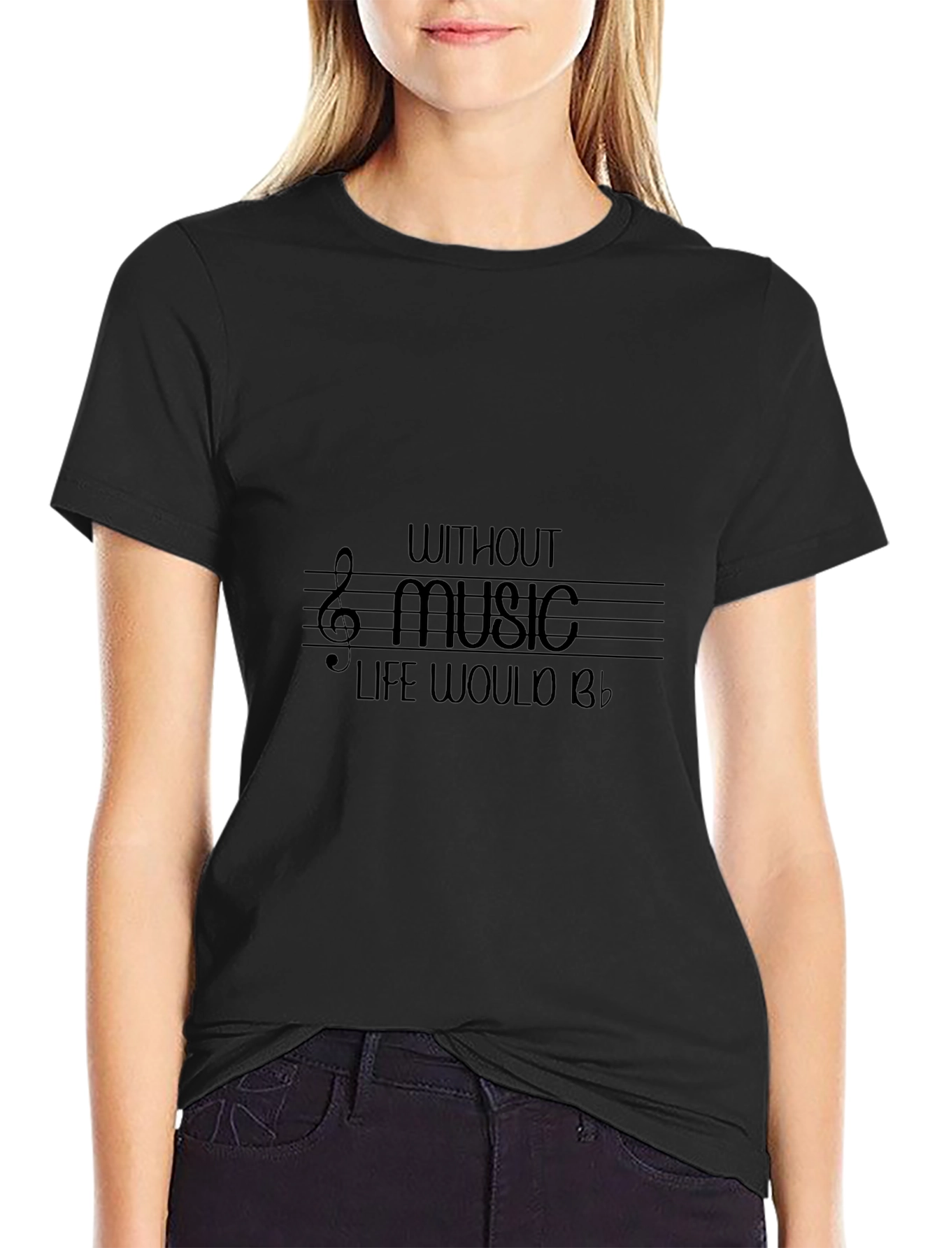 Music Lovers T-Shirt - Without Music Life Would B♭