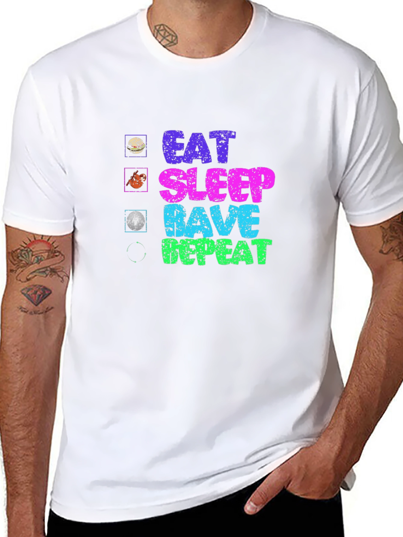Eat Sleep Rave Repeat Graphic Tee