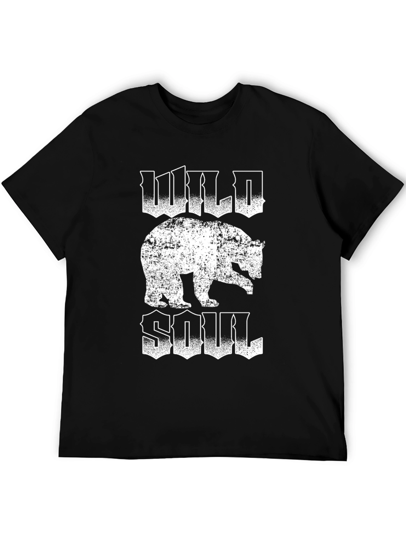 Wild Soul Bear Graphic Tee - Black Cotton T-Shirt