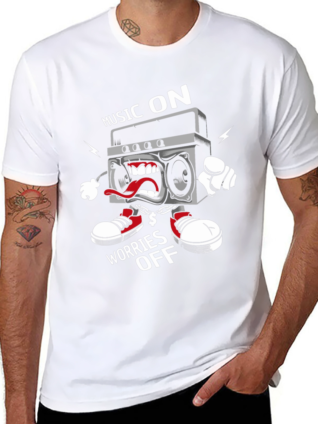 Music On Worries Off Graphic Tee