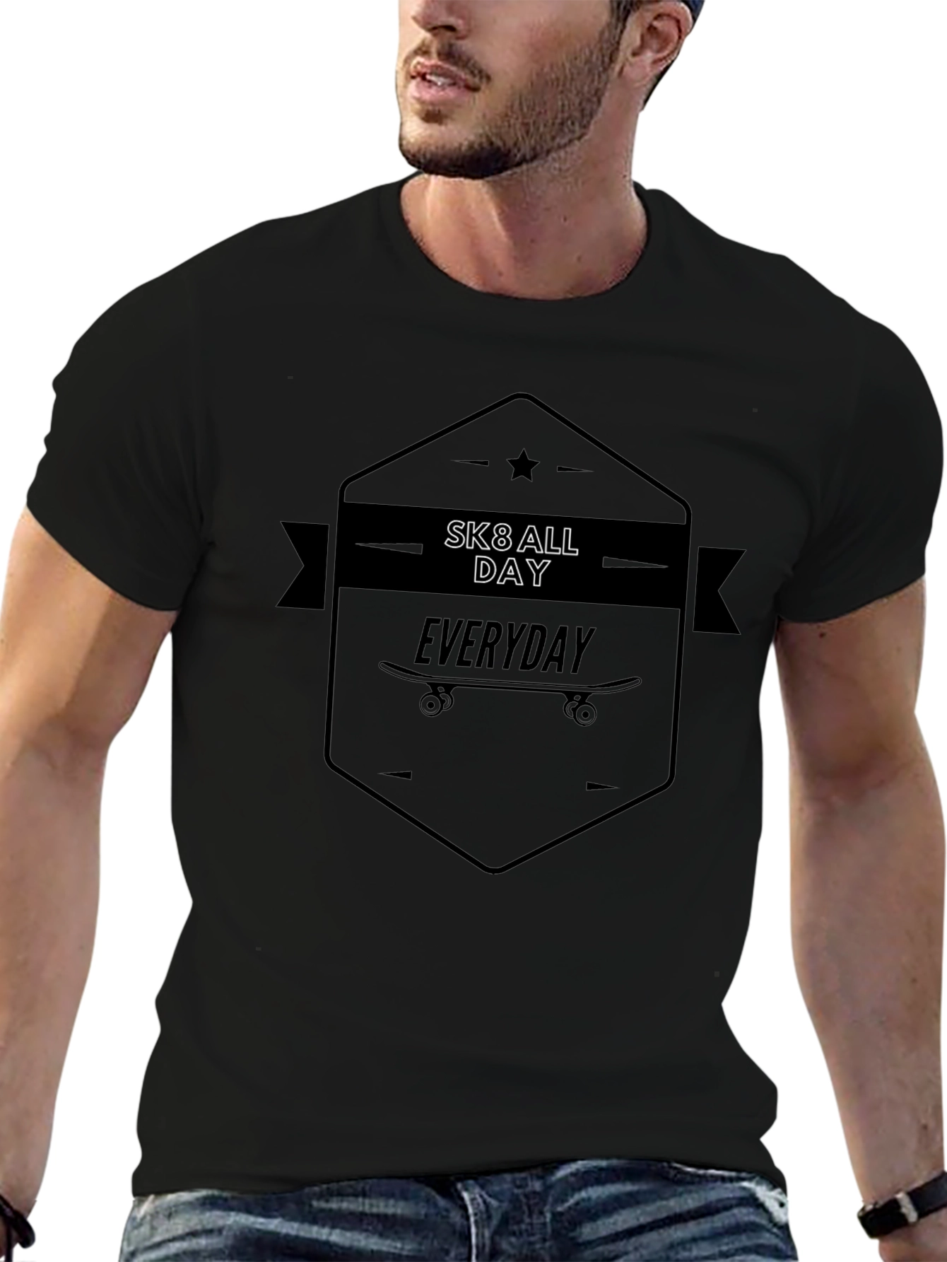 Sk8 All Day Everyday Black T-Shirt