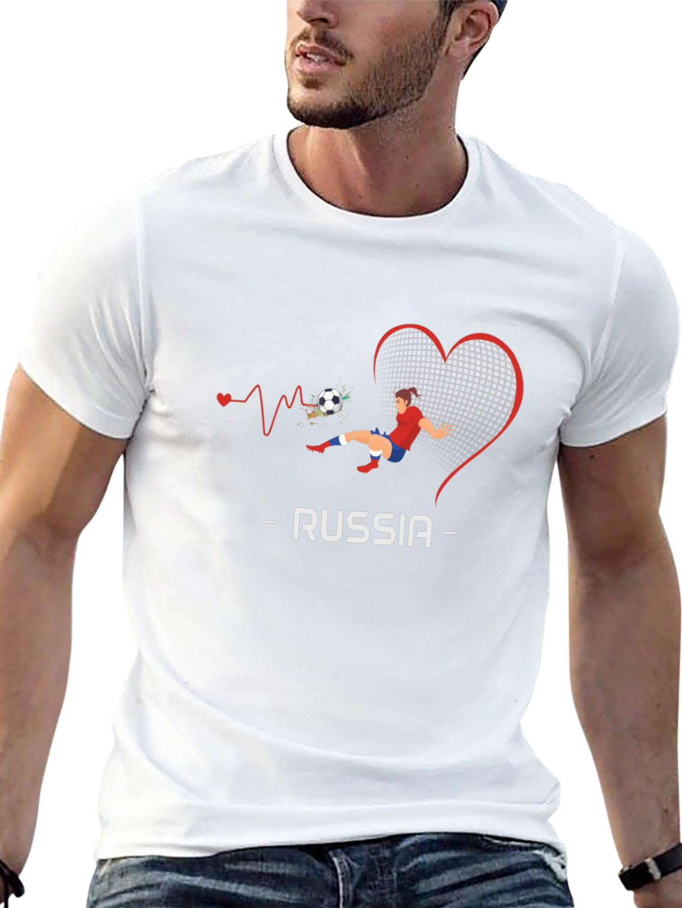 Russia Soccer Love Graphic Tee