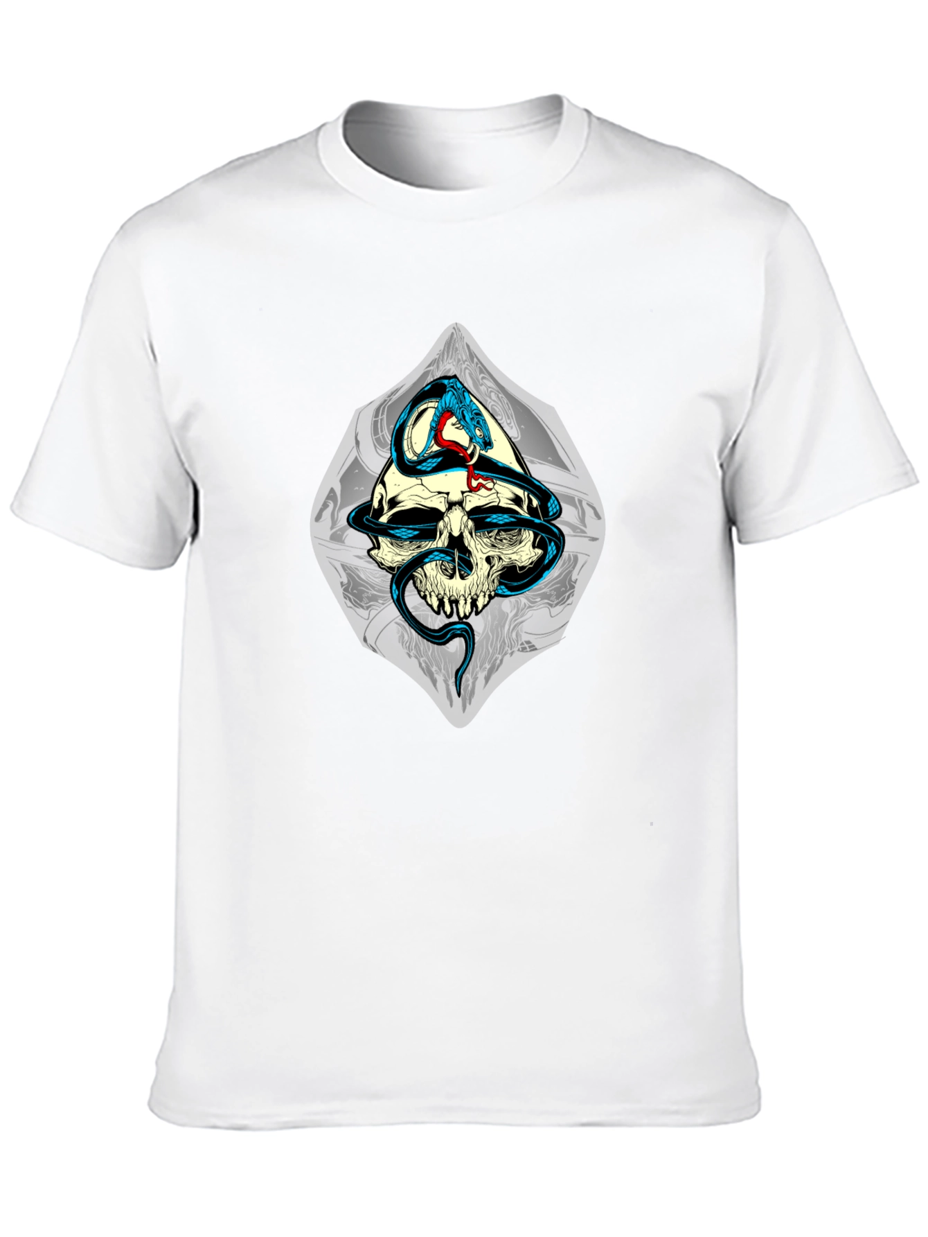 Skull and Snake Graphic T-Shirt - Black