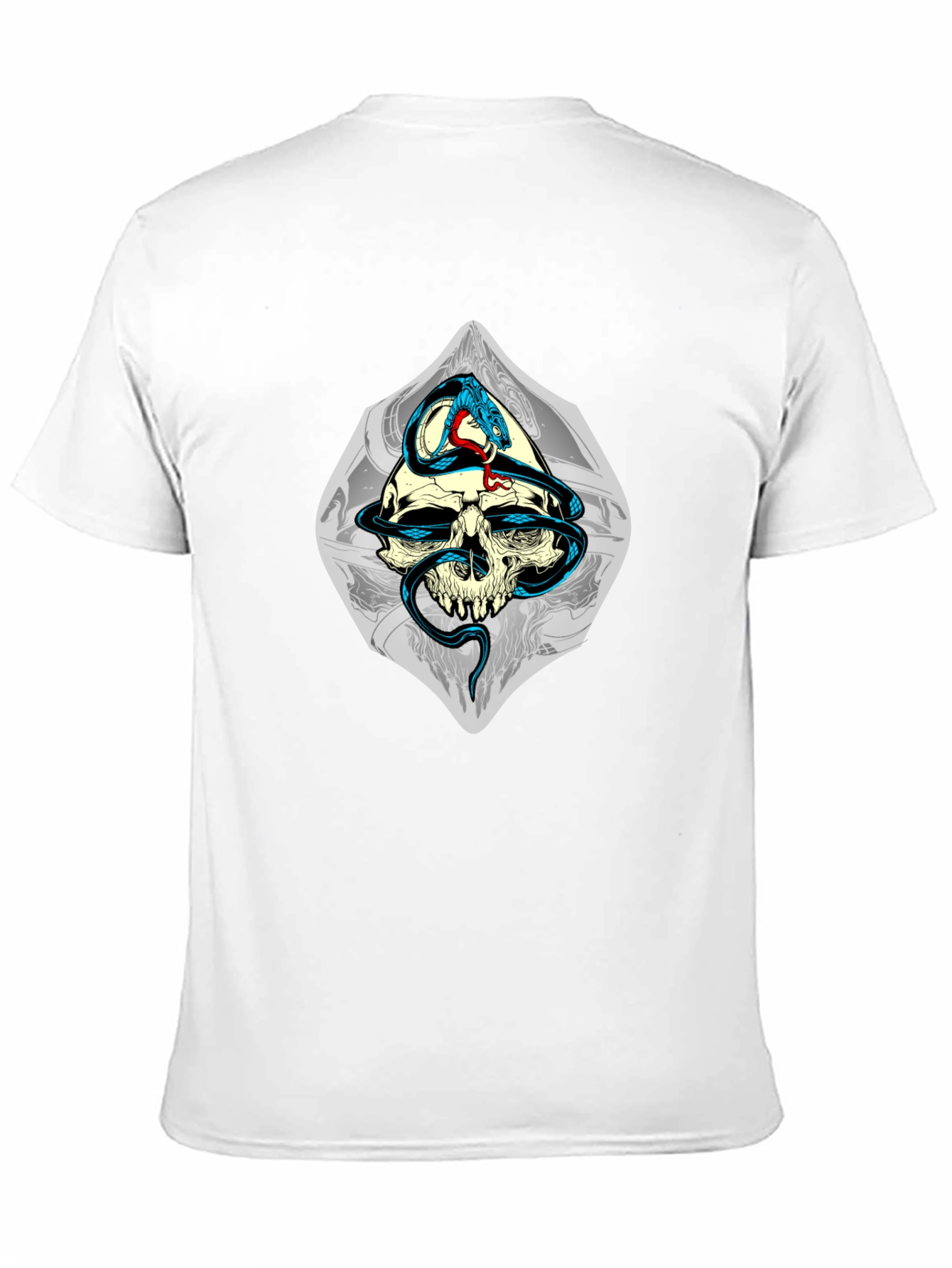 Skull and Snake Graphic T-Shirt - Black