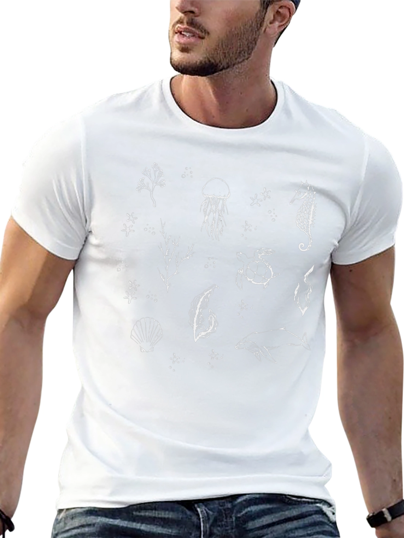 Ocean Life Graphic Tee - Black Unisex T-Shirt