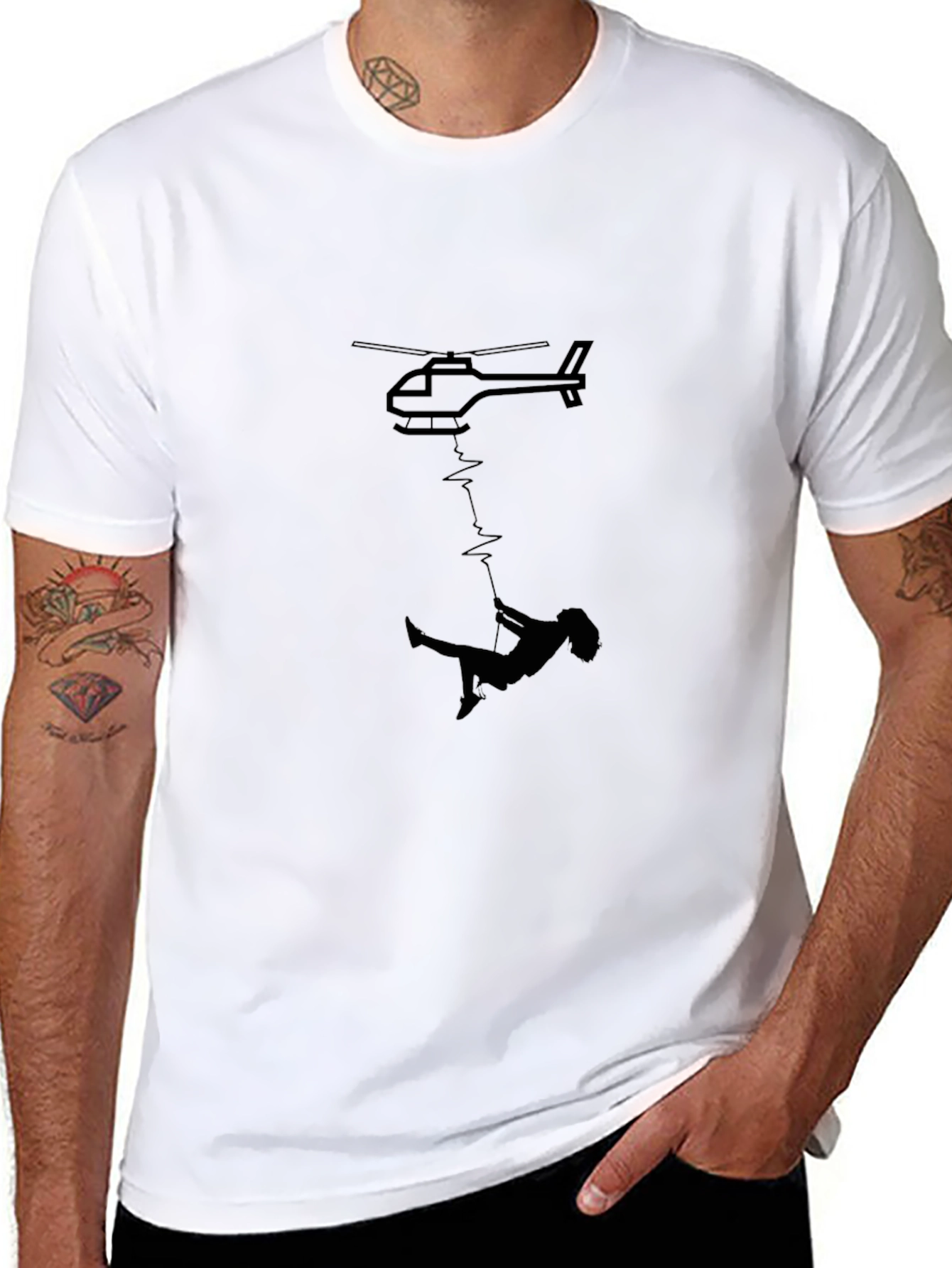 Helicopter Rescue Black T-Shirt
