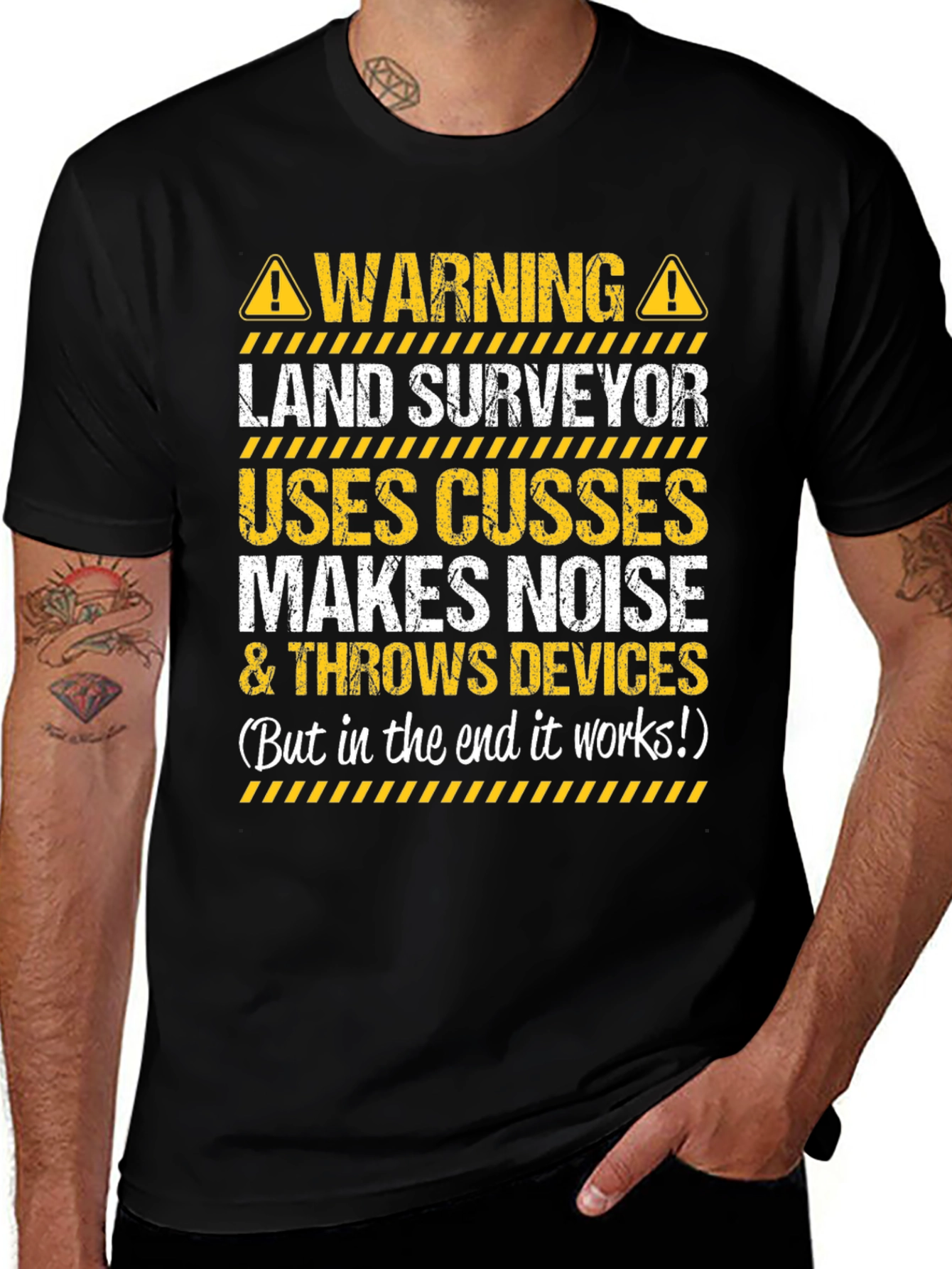 Warning Land Surveyor Funny T-Shirt