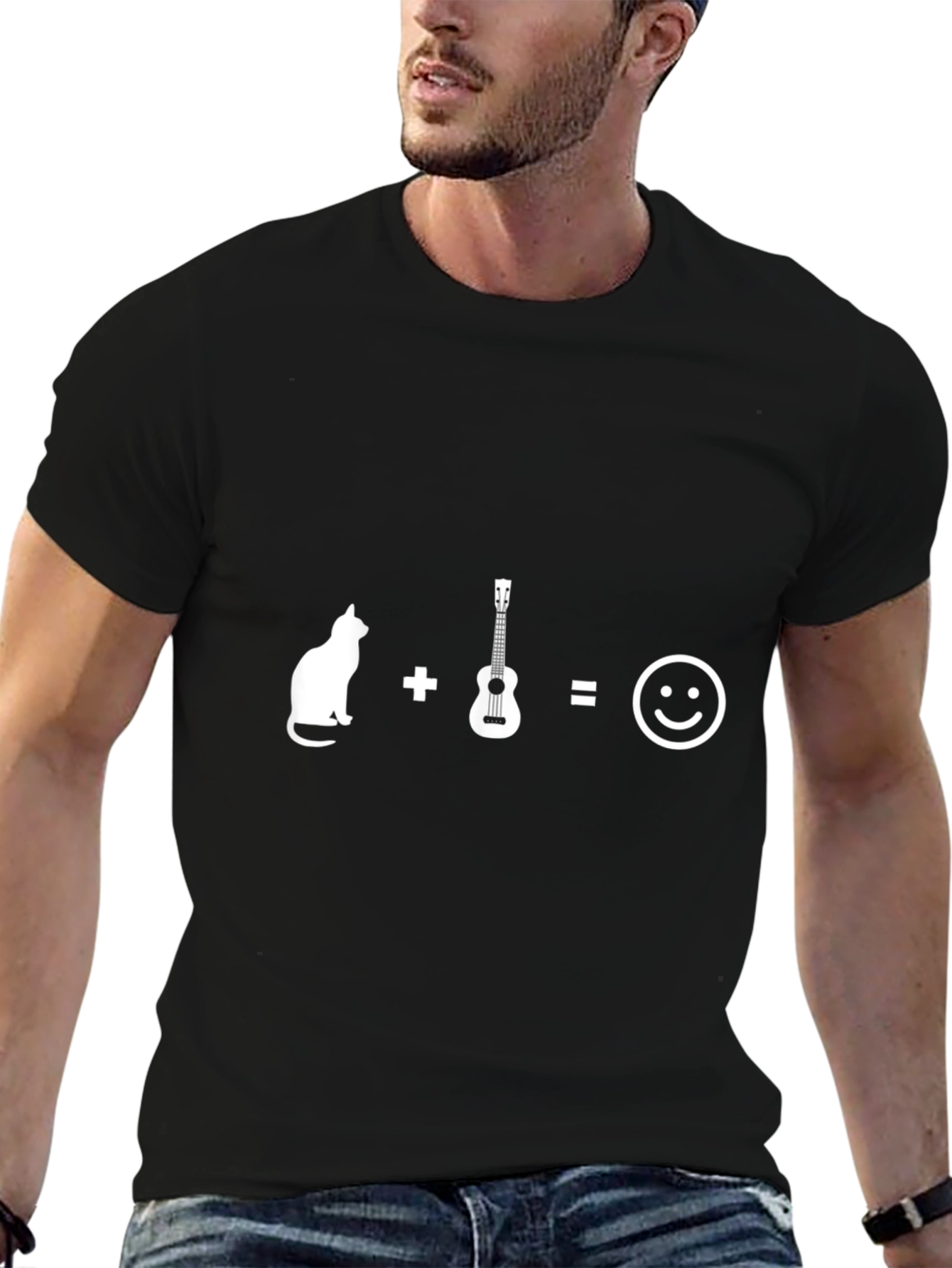 Cat Ukulele Equals Happiness T-Shirt