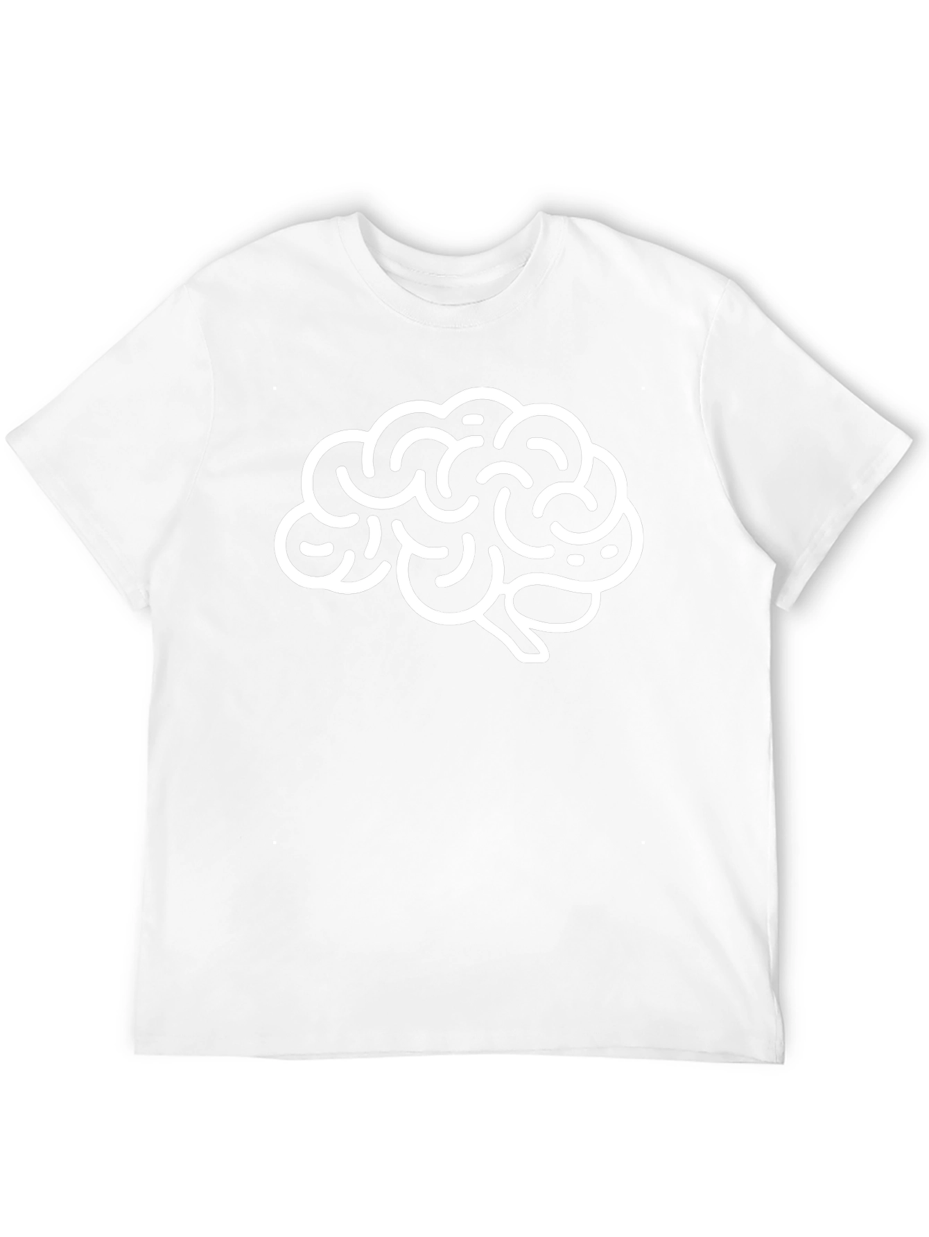 Brain Graphic Tee - Black Cotton Crew Neck