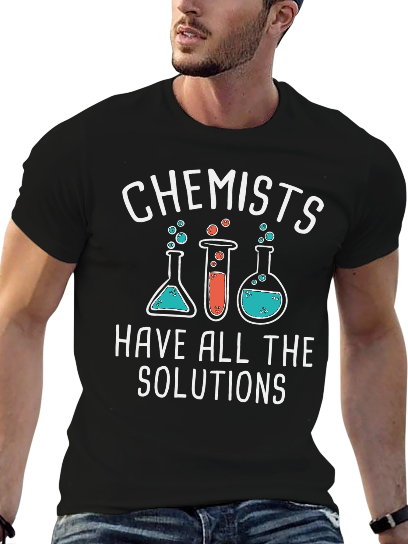 Chemist Humor Black T-Shirt - Solutions Graphic Tee