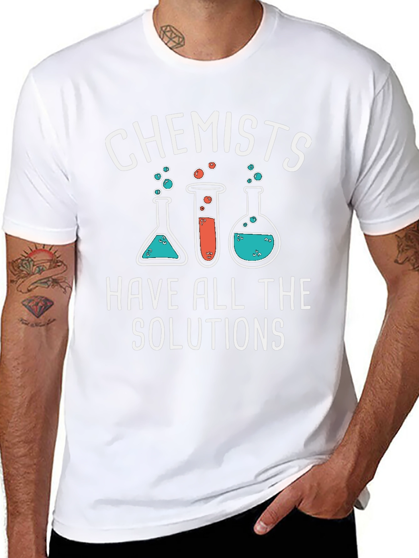 Chemist Humor Black T-Shirt - Solutions Graphic Tee