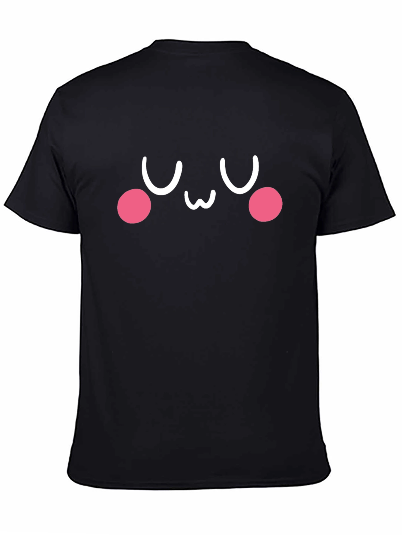 Cute Kawaii Face Black T-Shirt - Express Your Style!
