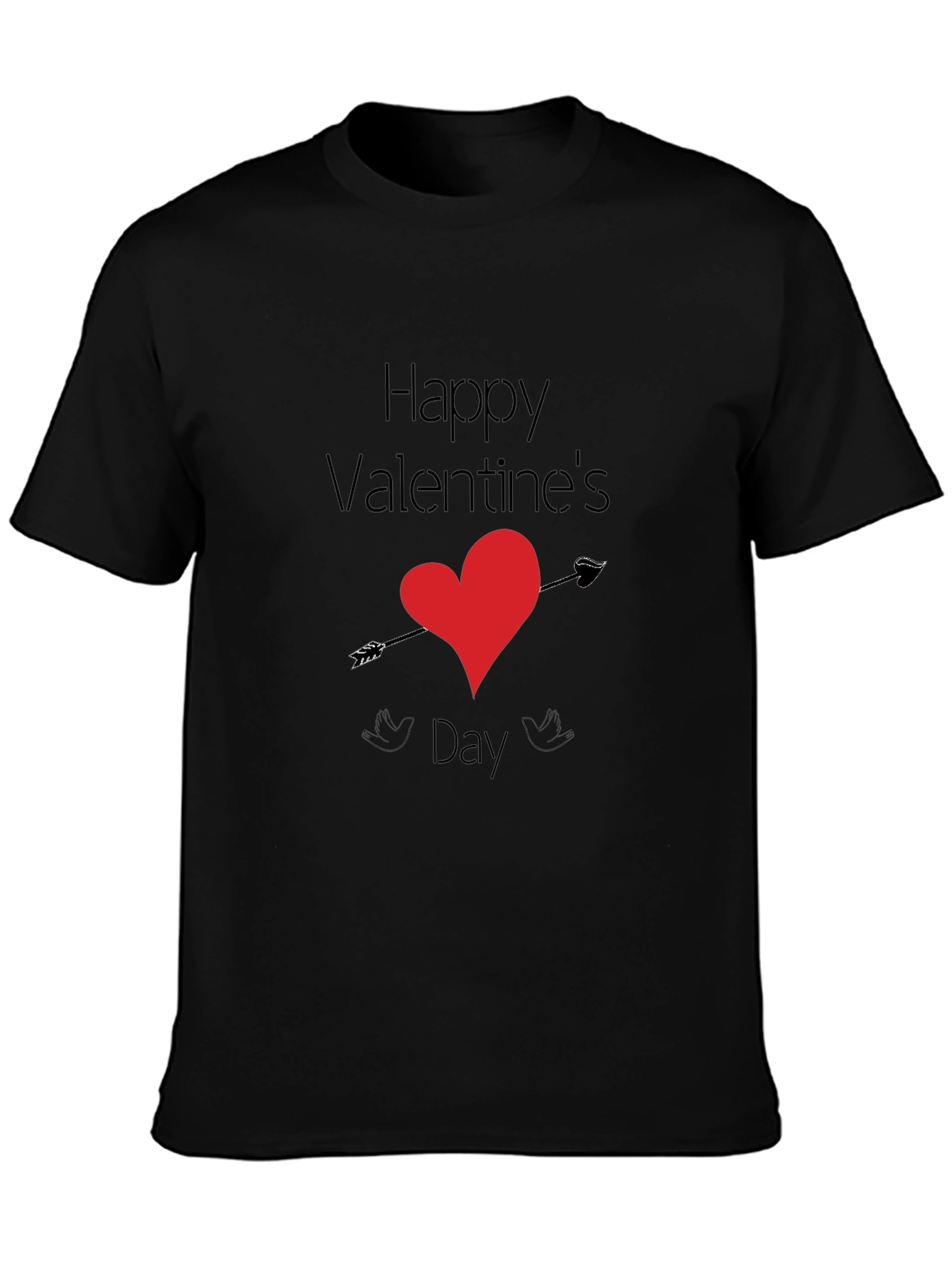 Happy Valentines Day Arrow Heart Graphic Tee