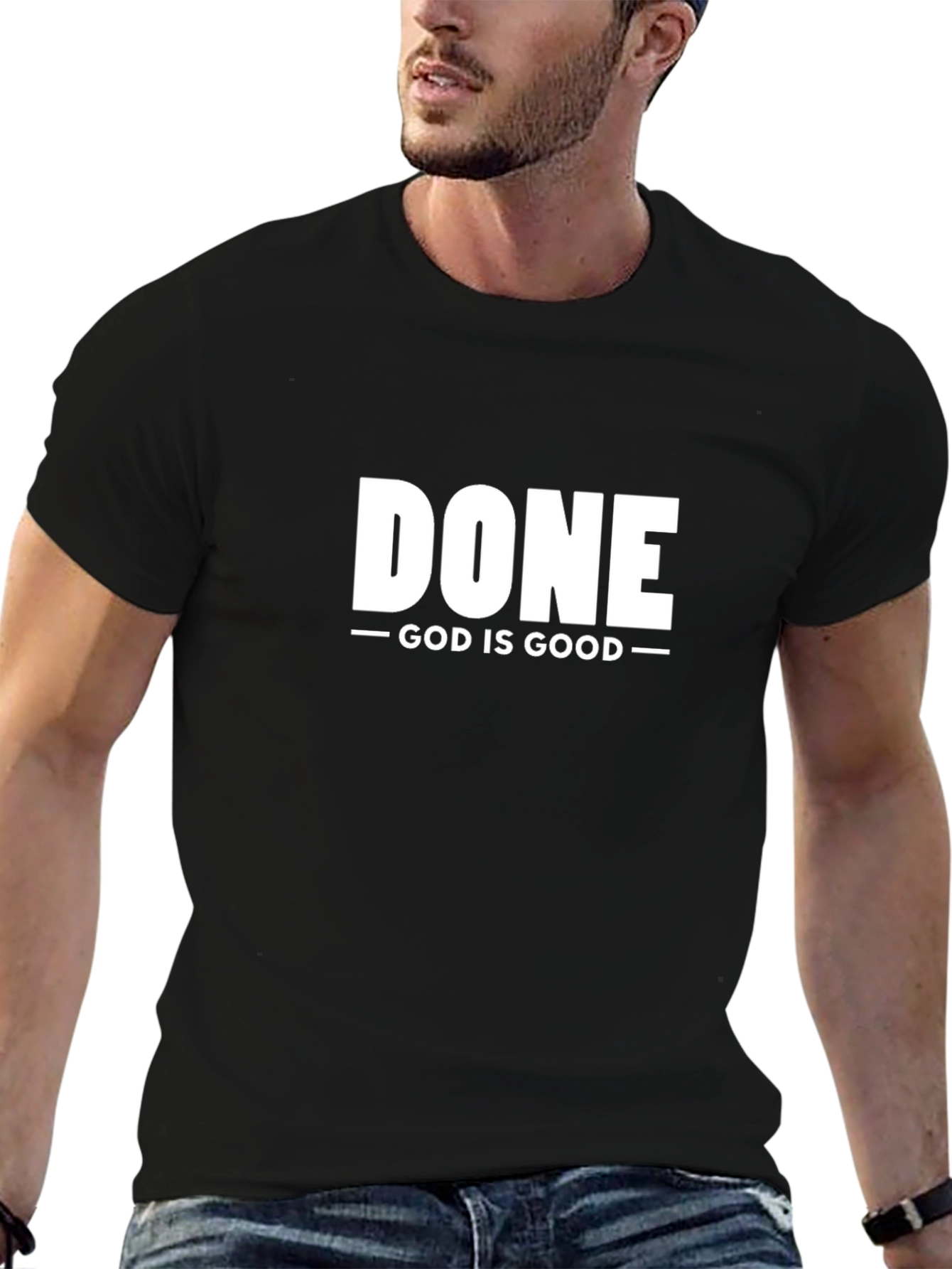 Done God Is Good Black Graphic T-Shirt