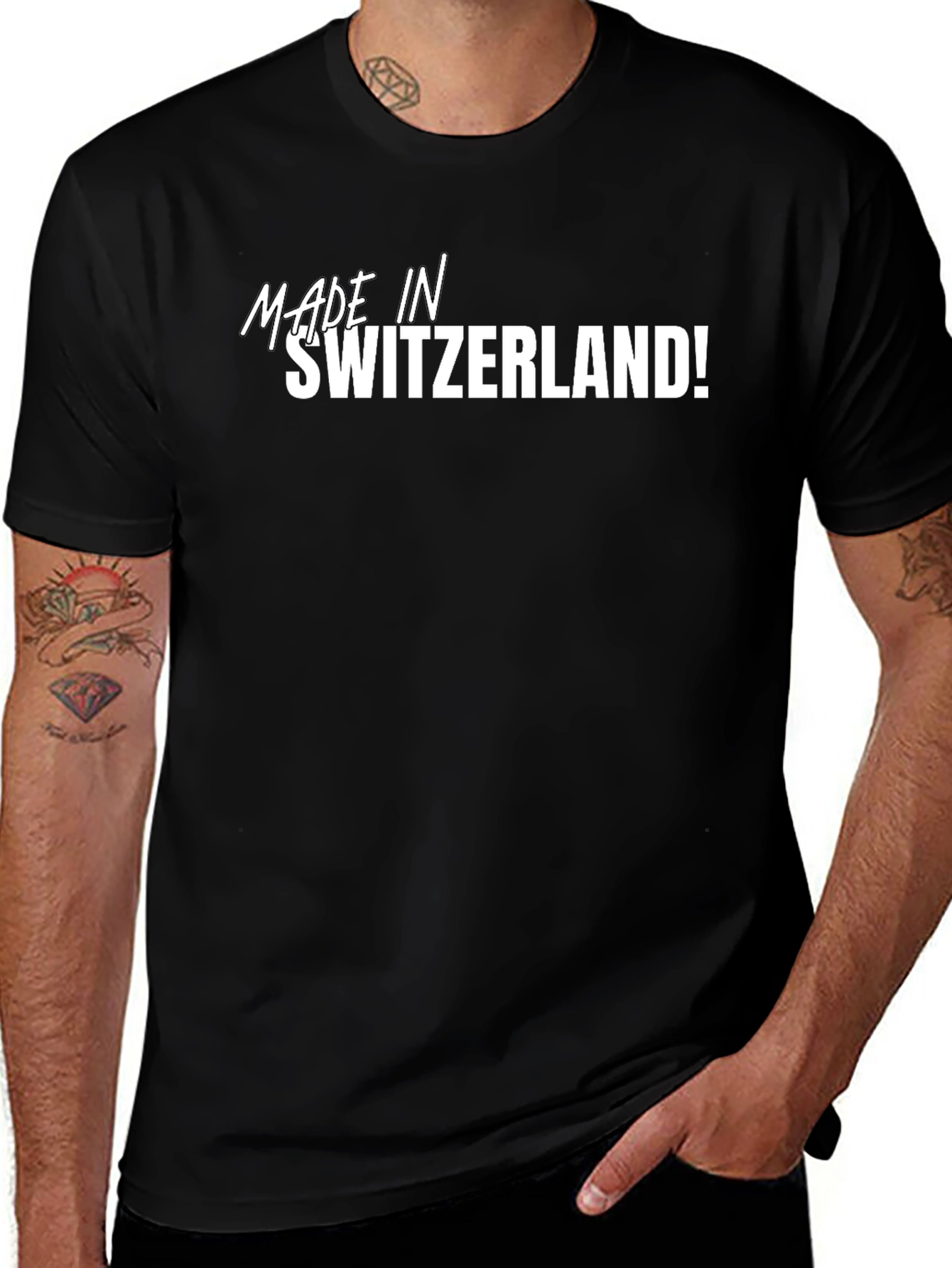 Made in Switzerland! Black T-Shirt